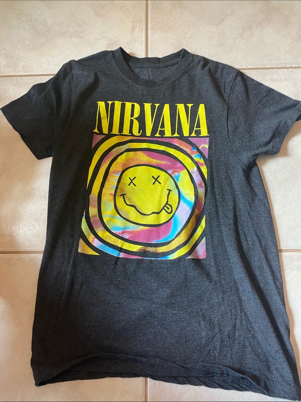 Target Nirvana Black Graphic Tee with Yellow & Multicolor Print